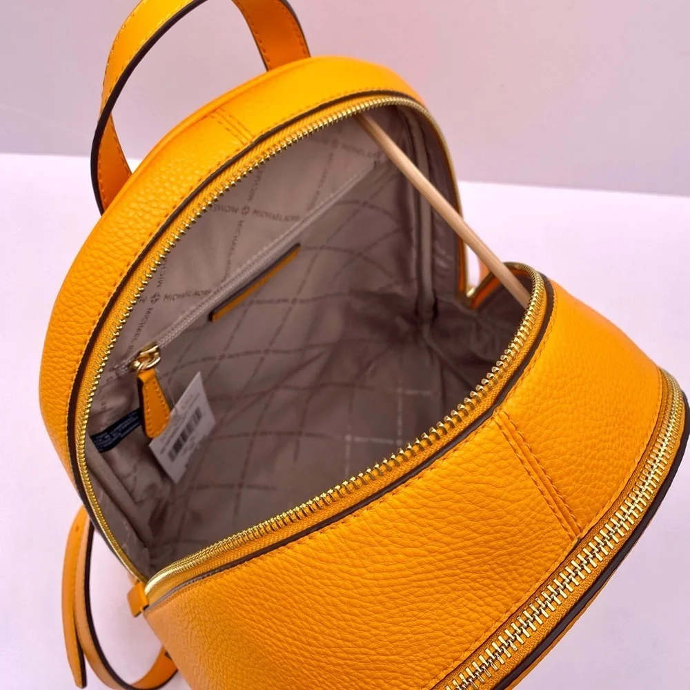 Michael Kors Vibrant Orange Backpack with Fun Patches
